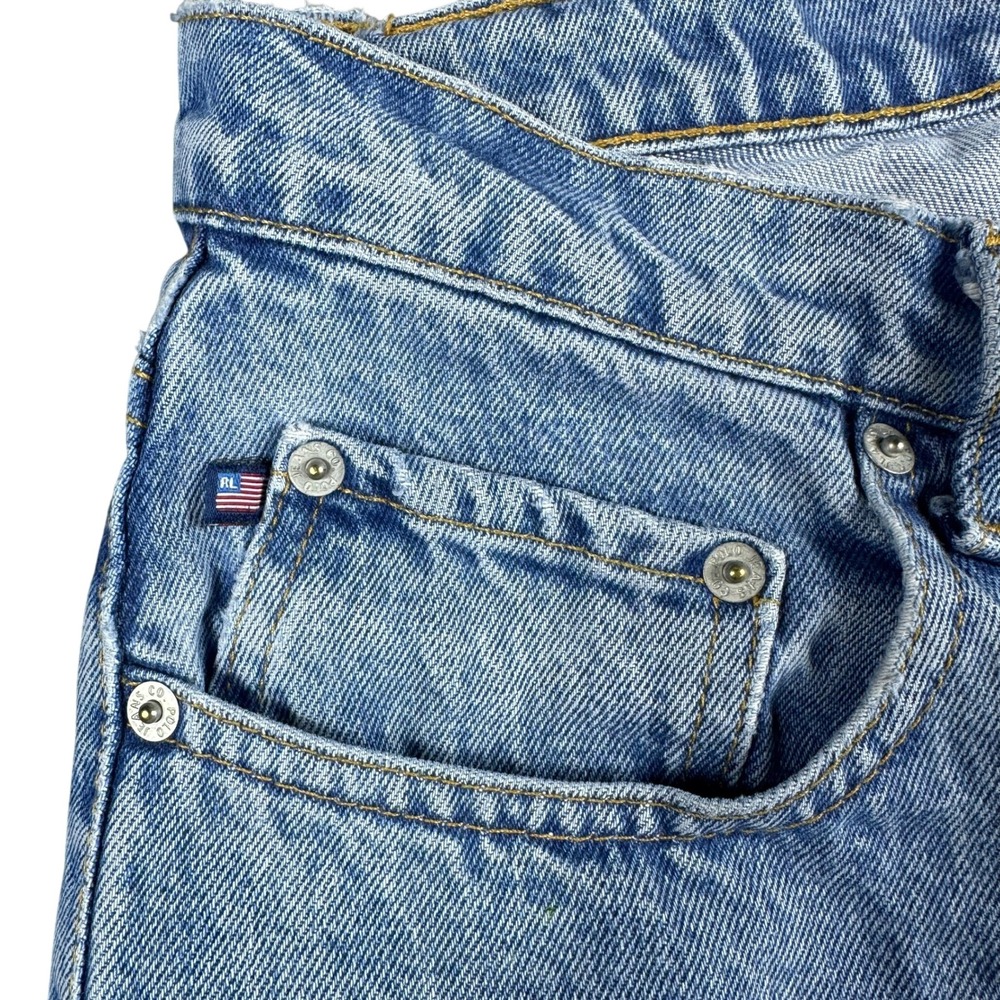Polo Jeans Co Ralph Lauren Mens 38x32 Light Wash Classic Straight Denim Y2K Blue - Picture 3 of 9